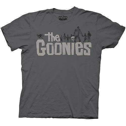 THE GOONIES LOGO CHARCOAL T SHIRT LARGE CLASSIC NEW  