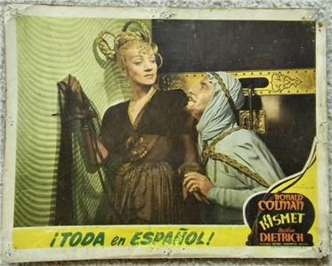 Marlen Dietrich, Ronald Colman KISMET 1944 Org Lobby Card 6189  