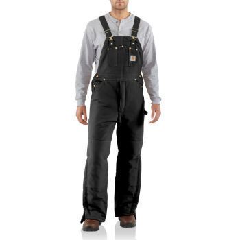 Carhartt R03 Black Duck Bib Overalls Arctic Quilt Lined  