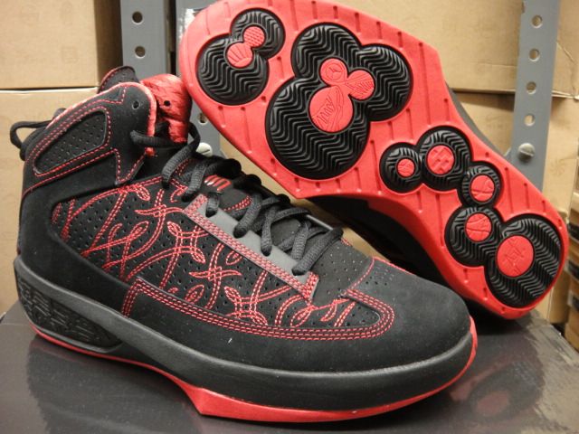 Nike Jordan Icons Black Varsity Red Sneakers Mens 12  