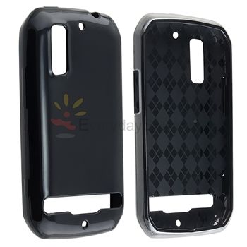 Black RUBBERIZED TPU CASE COVER FOR Motorola Photon 4G  