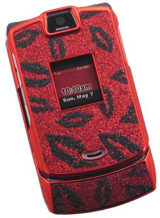 RED BLACK LIPS HARD SKIN COVER CASE FOR MOTOROLA RAZR  