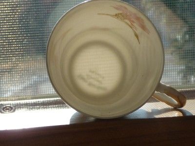   ANTIQUE 1893 LIMOGES THEODORE HAVILAND DEMI TASSE CUP/SAUCER THISTLE