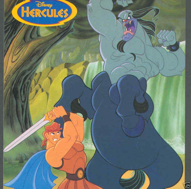 DISNEY HERCULES FIGHTS MONSTER,SWORD,ITALY POSTCARD  