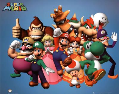 Nintendo Super Mario POSTER Brothers Luigi Bowzer Wario  