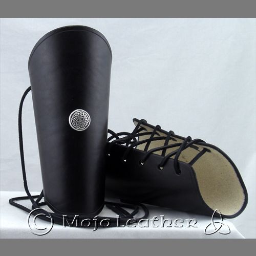 Black Leather Arm Bracers   Renaissance, LARP armor  