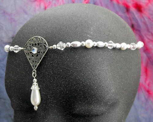 Pearl Circlet headpiece wedding crown tiara LARP SCA  