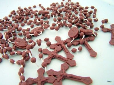 Bulk Lot Brown Plastic Rosary Rosaries For School Our Lady Mt Carmel 