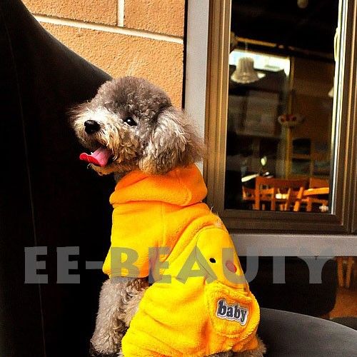 Coral Polar Fleece Chick Chicken Dog Pet Clothes Hoodie Coat Apparel 