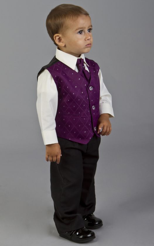 BABY BOYS CADBURYS PURPLE WEDDING PAGEBOY COMMUNION SUIT AGE 0 MONTHS 