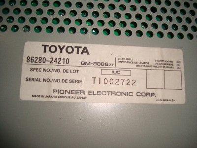 98 00 LEXUS SC300 SC400 PIONEER SOUND SYSTEM AMP  