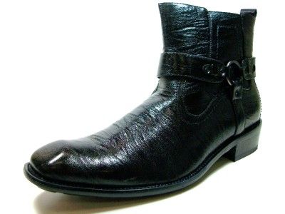 Mens D Aldo Black Casual Calf High Boots Easy On/Off Side Zip Styled 