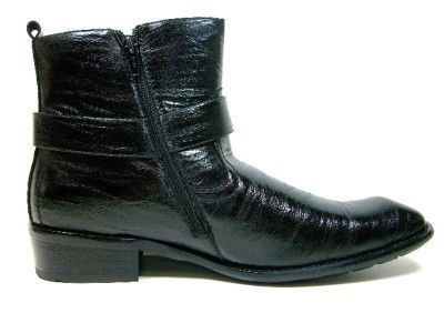 Mens D Aldo Black Casual Calf High Boots Easy On/Off Side Zip Styled 