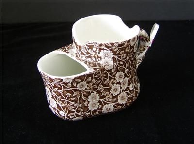 Calico Staffordshire Shaving Mug Crownford China Brown  