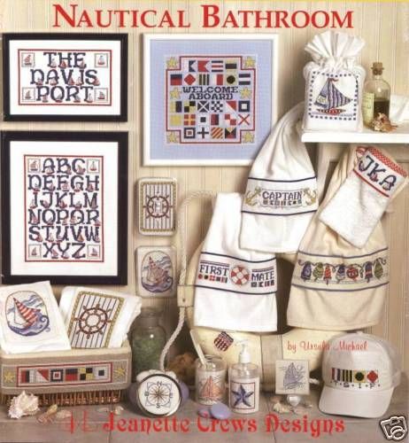 CROSS STITCH PATTERNS NAUTICAL BATHROOM TOWELS MORE @@  