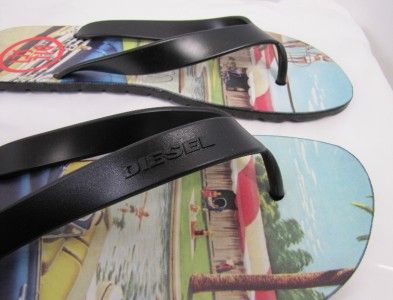 Diesel Shoes Splish Flip Flops Sandals Designer Graystone Black Men 