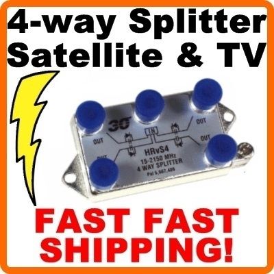 WAY SATELLITE POWER PASSING SIGNAL SPLITTER HRVS 4  