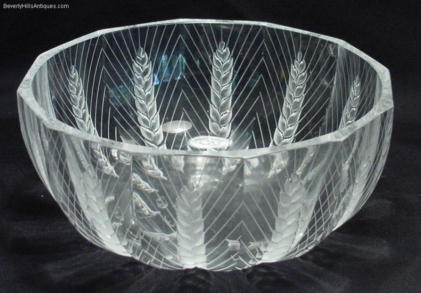 Rare Lalique Ceres Wheat Pattern Bowl Retired Model  