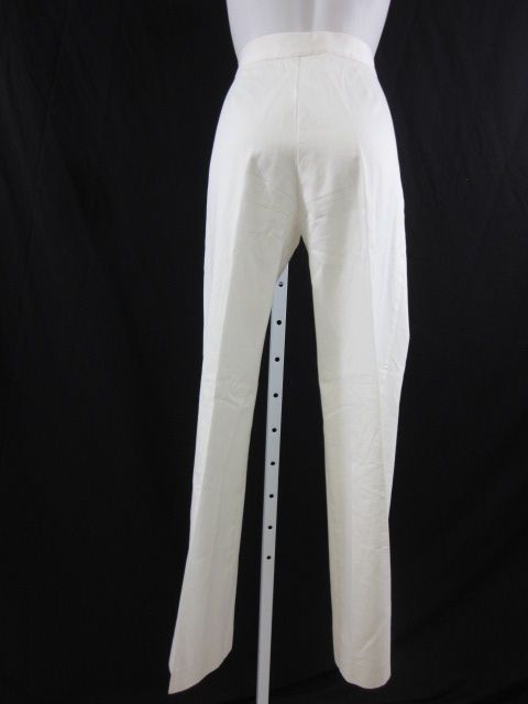 CHAIKEN White Pleated Straight Slacks Pants Trousers 6  