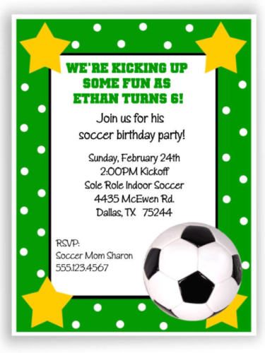 SOCCER Birthday Invitations  