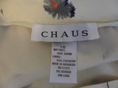 NWT New CHAUS Long Wrap Around Size 16 Skirt Bone Beige Floral  