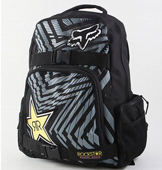 Fox RockStar Backpack Skate School Bag Black NEW NWT  