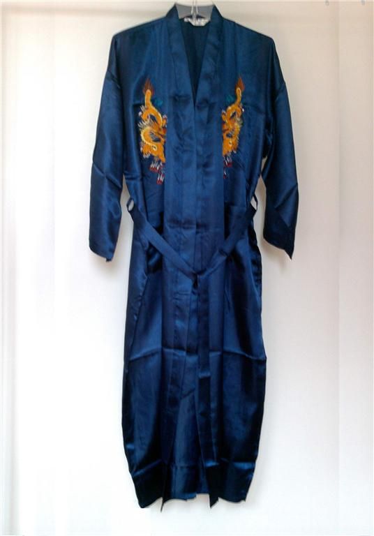 Mens Satin Pajama Sleepwear Robe Kimono S M L XL 2XL 3X  