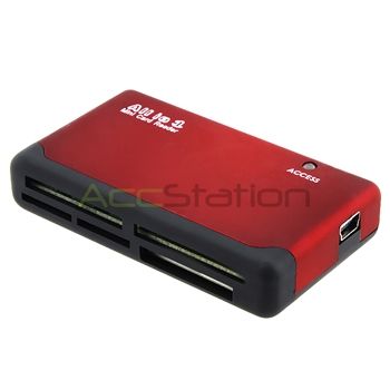 USB 2.0 26 All in One Sim Card Memory Card Reader Black Red  