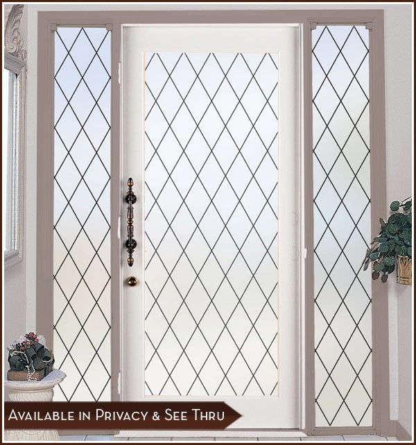   Door Film with Leaded Glass Look   Static Cling 605690141530  