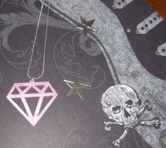 Kitsch Scene PINK PEARL DIAMOND necklace EMO  