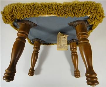 VINTAGE SMALL CHAIR STOOL LEG REST FURNITURE TAPESTRY  