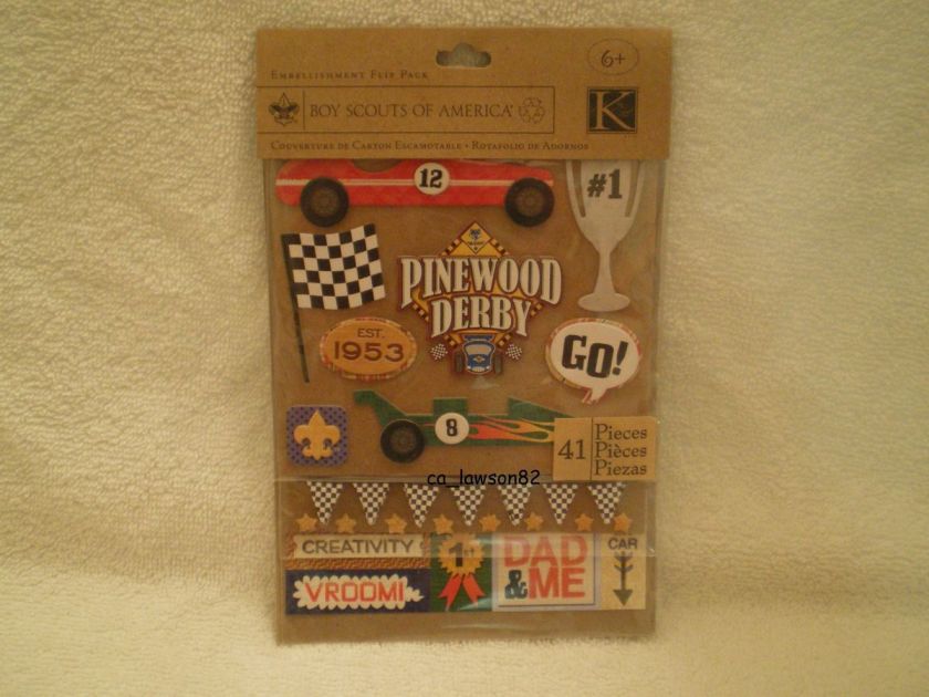 COMPANY BOY SCOUT PINEWOOD DERBY FLIP PACK SCRAPBOOKING  