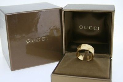 MENS 18K YELLOW GOLD GUCCI SIGNATURE RING 10.16 GRAMS   SIZE 10.25 