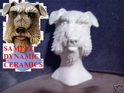 SCHNAUZER DOG HEAD/BUST CERAMIC BISQUE READY TO PAINT  