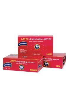 SBS LATEX Disposable Gloves POWDERED 100/Pk MEDIUM  