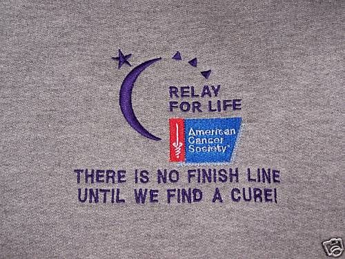 Relay For Life Custom Embroidered Hoodie Sweatshirt  XL  