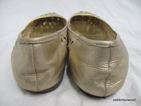 Michael Kors Gold Circle Cut Out Studded Flats 7.5 M  