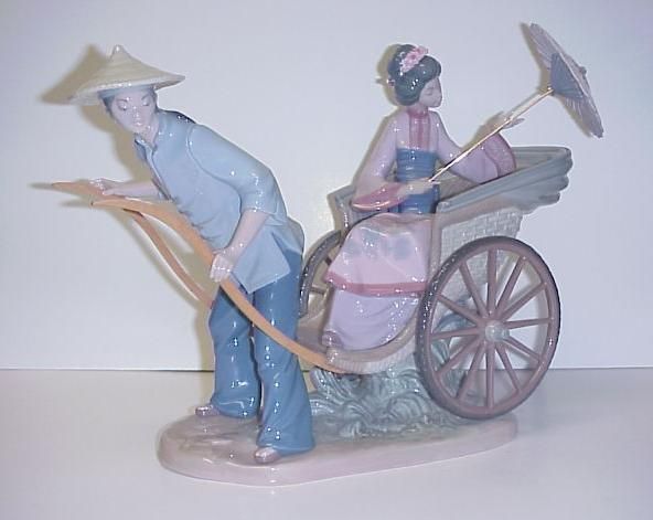 LLADRO #1383G A RICKSHAW RIDE RETIRED MINT CONDITION 1979  