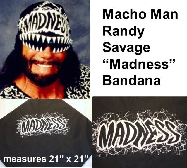 Oh Yeah MACHO MAN Randy Savage MADNESS Black Bandana  