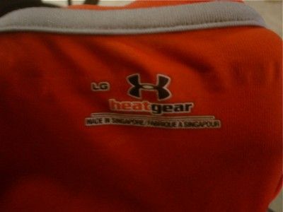 Red Mens Under Armour Heat Gear Loose Fit Workout Training Shirt L 