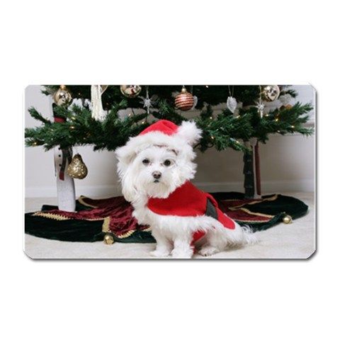 Christmas Santa Puppy Under Tree Large Fridge Magnet  