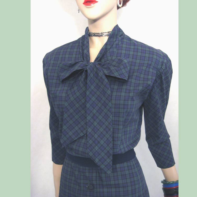 VINTAGE 50s SCOTTISH PLAID DAY HOUSE PARTY DRESS XL 1X  