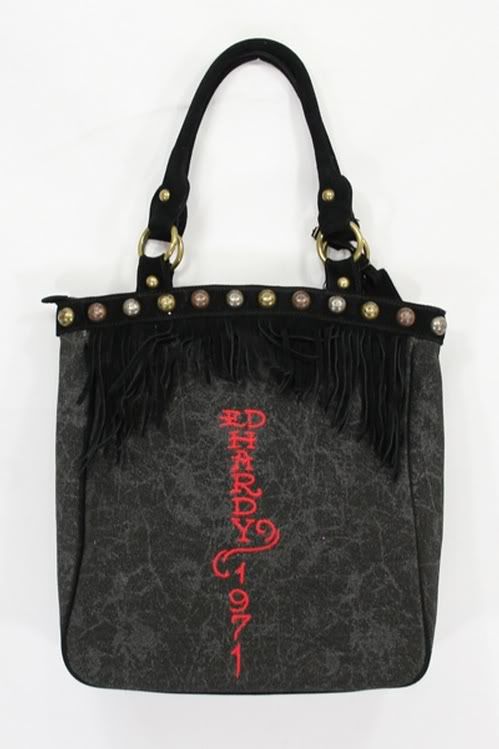 New ED HARDY Tiger Studs BLK Tote HANDBAG BAG PURSE  