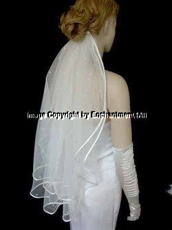 2T Ivory Bridal Wedding Veil Elbow Swarovski Crystal 20  