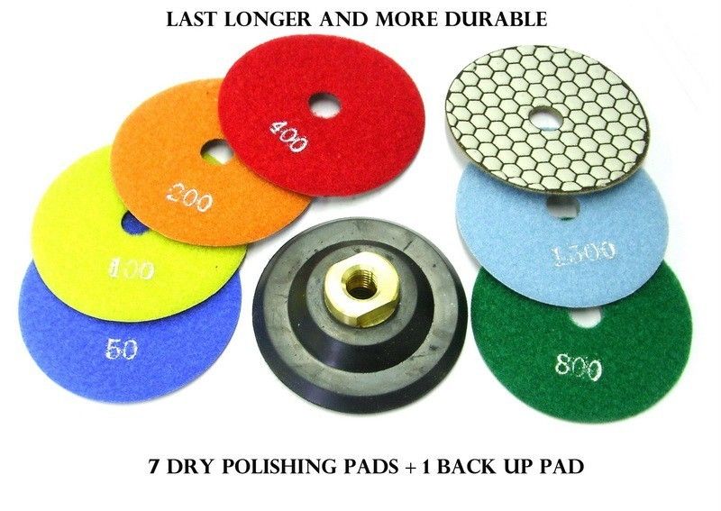 Premium Diamond Dry Polishing Pad Set Granite/Marble  