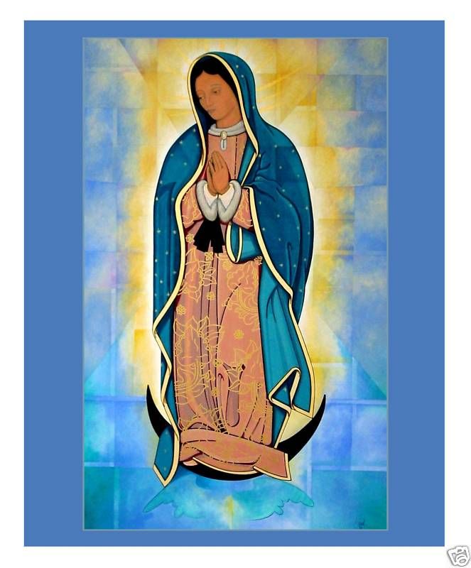 Our lady of Guadalupe Madonna Mexican religious canvas  