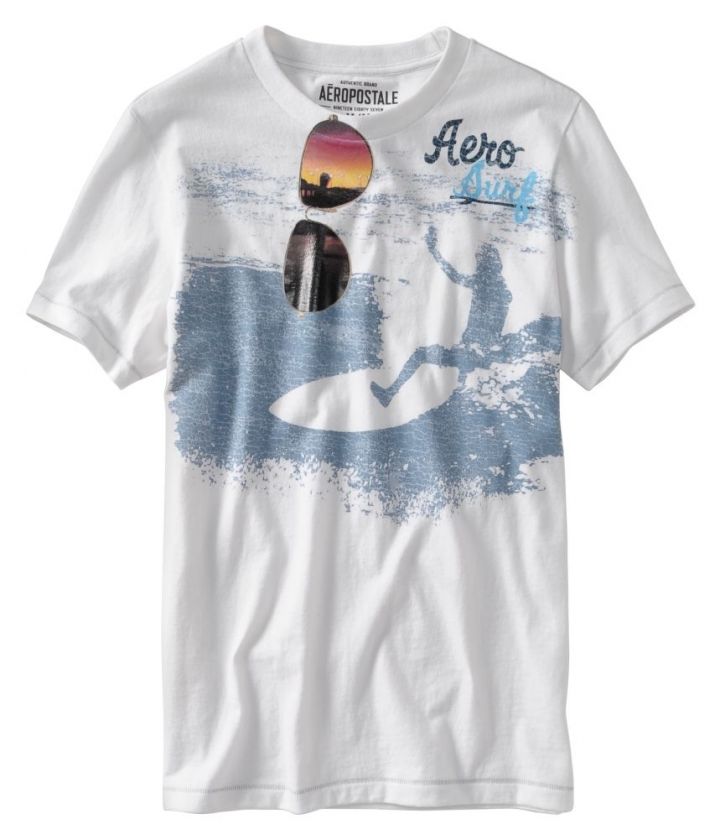 Aeropostale mens graphic SURF CREW t shirt  