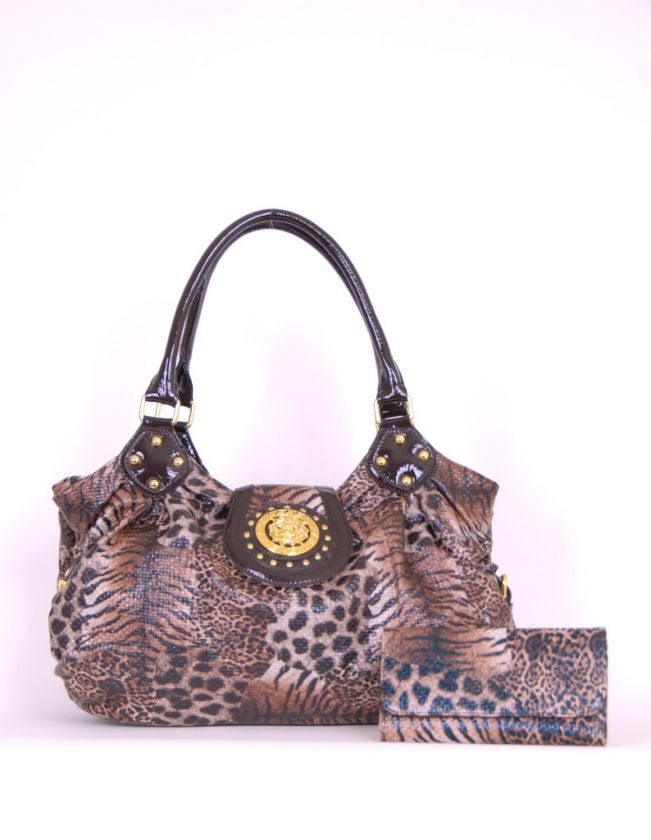 Lionhead Cheetah/Tiger Design Hobo   COFFEE  