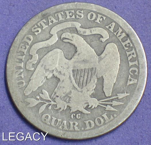 1877 CC SEATED LIBERTY QUARTER CARSON CITY SILVER (RO  