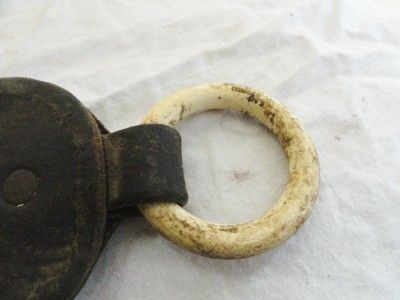 Antique Horse Harness Spreader Celluloid Brass Leather Western 